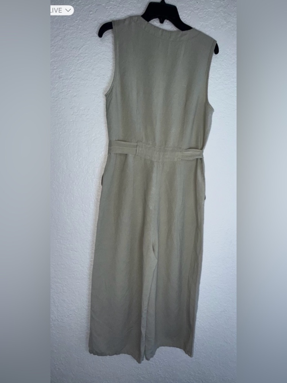 a new day Sage Button-Front Tie-Waist Sleeveless Cropped Jumpsuit - Picture 10 of 14